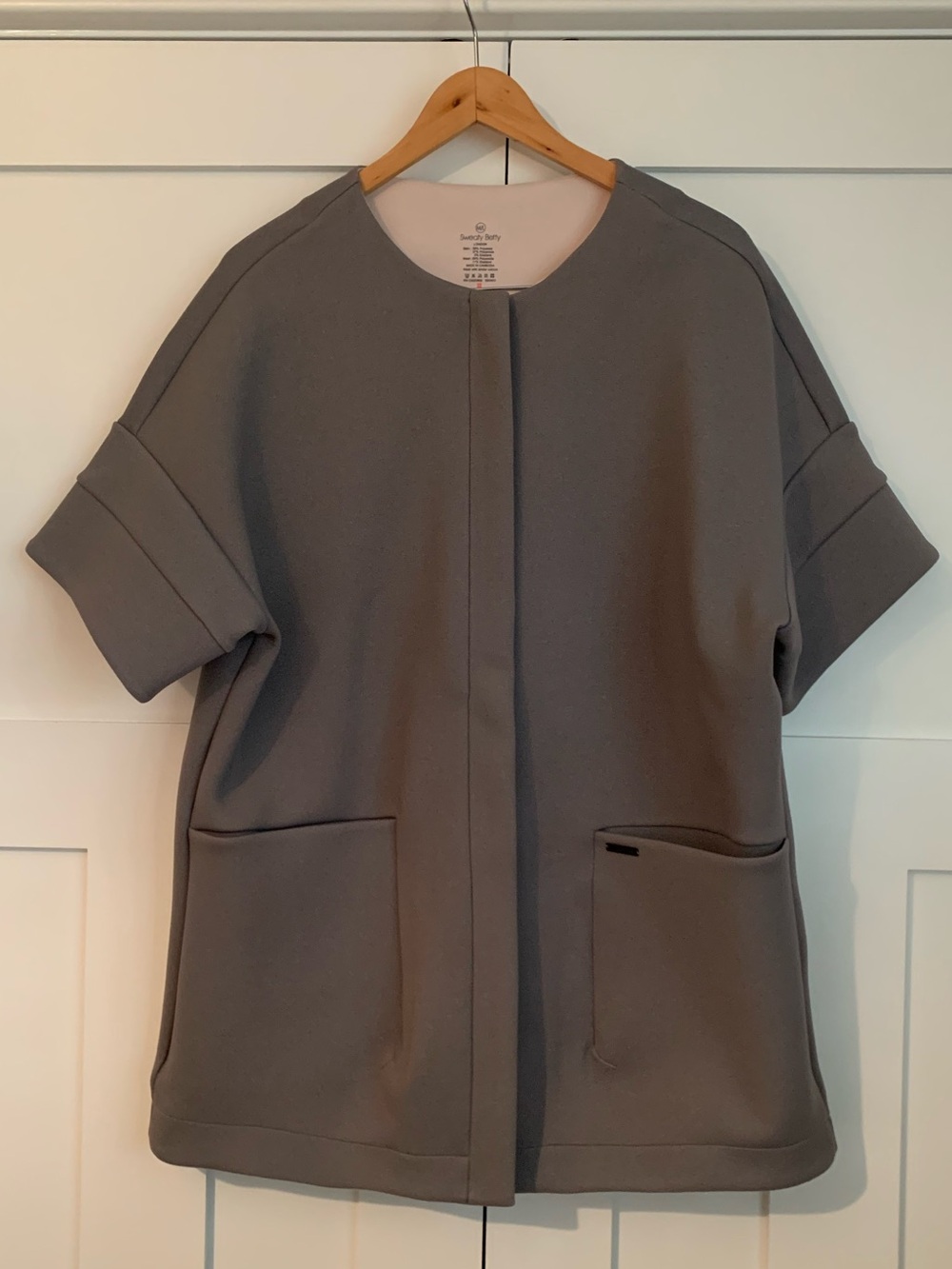 Sweaty Betty - Shibul Zip Through Jacket - M/L, Grey - Boxy, Scuba Fabric NWT